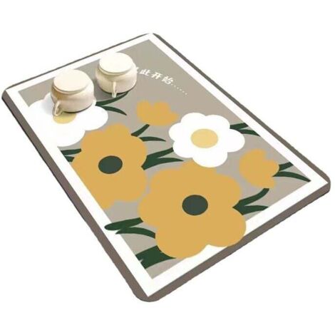 2 x Tapis Absorbant Vaisselle Egouttoir Machine a Cafe de Drainage Cuisine Super Sechage Égouttoir Evier Microfibre à Café Cafetiere sur Évier Séchage pour en Antidérapant Plat Bar Diatomite So