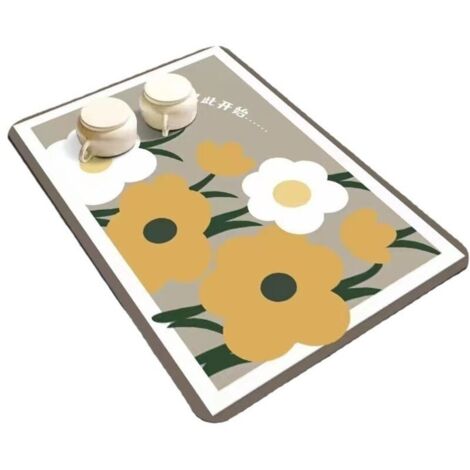 2 x Tapis Absorbant Vaisselle Egouttoir Machine a Cafe de Drainage Cuisine Super Sechage Égouttoir Evier Microfibre à Café Cafetiere sur Évier Séchage pour en Antidérapant Plat Bar Diatomite So