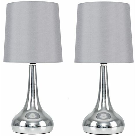 Pair Of Teardrop Touch Table Lamps
