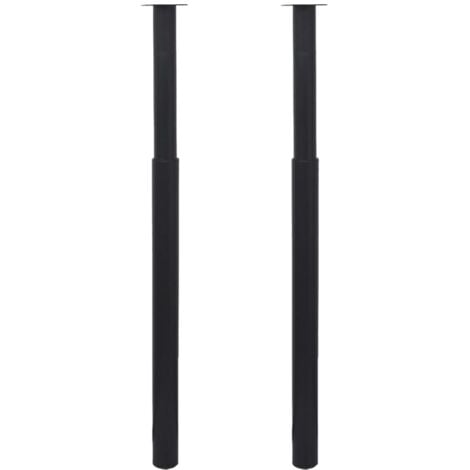 2 x Teleskopfuß Tischfuß Stützfuß Tischbein Schwarz 710 mm-1100 mm vidaXL