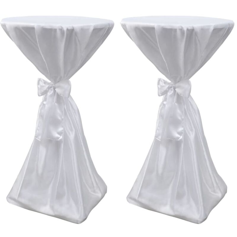 2 X Tischhusse Stehtischhusse Weiß 80 Cm Vidaxl