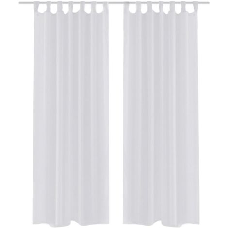 2 x Transparente Gardine Fertiggardine 140 x 225 weiß