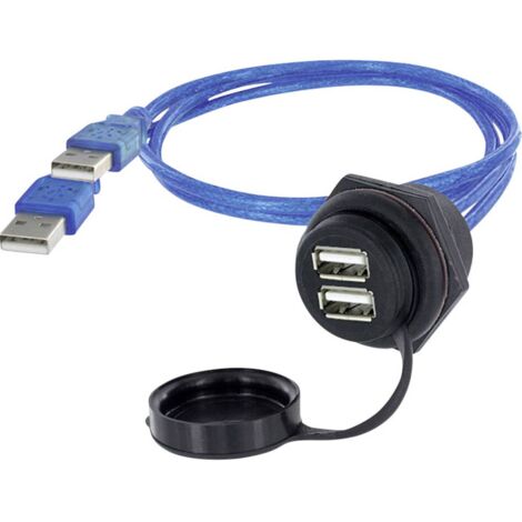 2 x USB 2.0 femelle A embase femelle de chassis encitech 1310-1035-02 M30 1 pc(s) X383621