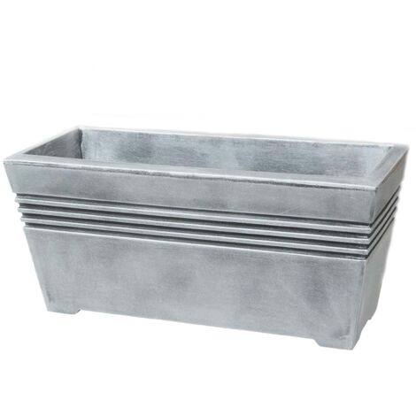 2 x Venice Square Grey Garden Planters