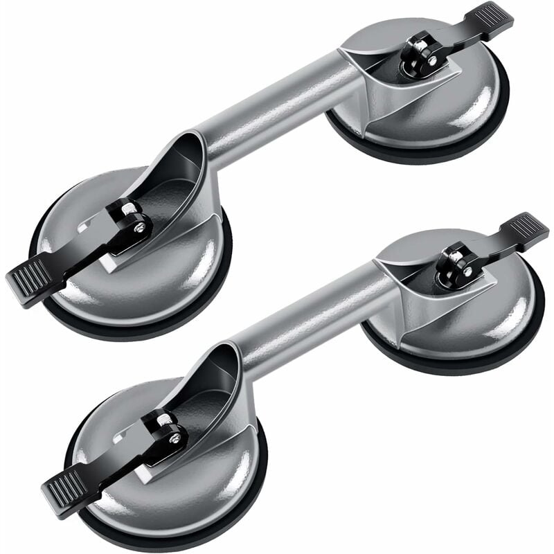 2 x Ventouse Double 100kg, Aluminium Ventouse de Manutention 120mm Ventouses de Vitrier