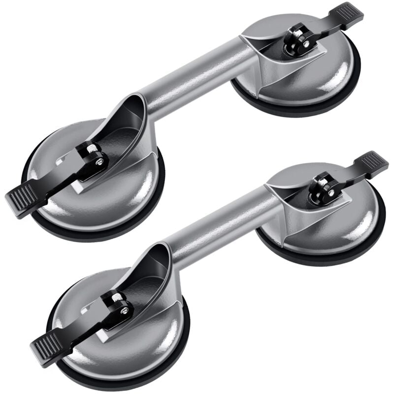 2 x Ventouse Double 100kg, Aluminium Ventouse de Manutention 120mm Ventouses de Vitrier