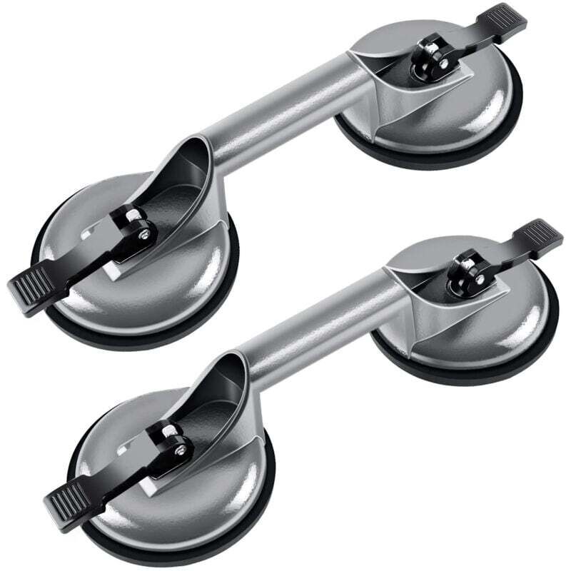 2 x Ventouse Double 100kg, Aluminium Ventouse de Manutention 120mm Ventouses de Vitrier