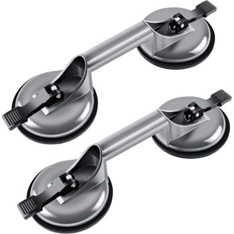 2 x Ventouse Double 100kg, Aluminium Ventouse de Manutention 120mm Ventouses de Vitrier