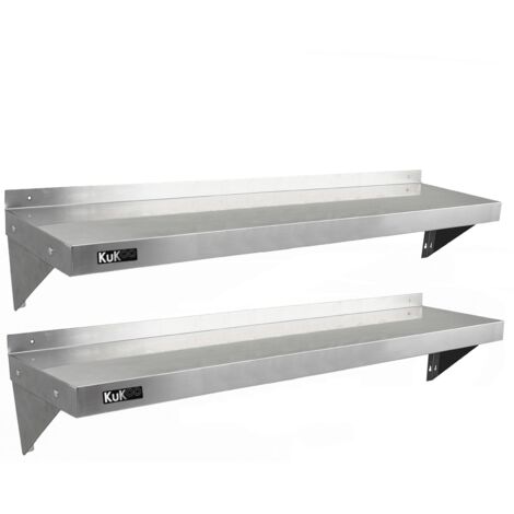 2 x Wandregal Küchenregal Edelstahlregal Stahlregal Stahlmöbel Regal 1400mm