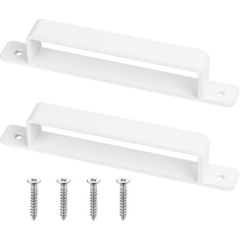 2 X White Door Handles Cast Iron Sliding Barn Garage Wardrobe Cabinet