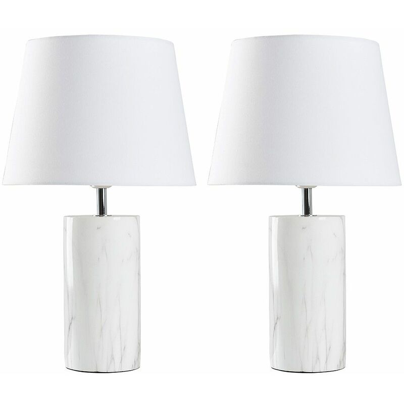 marble effect table lamp