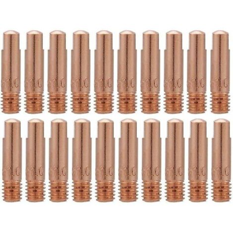 20 (1mm) Ttes De Soudage, Equipement De Soudage Tubes De Contact En Cuivre Equipement De Soudage Mig Pour Les Consommables De Torche 15ak Mig Mag