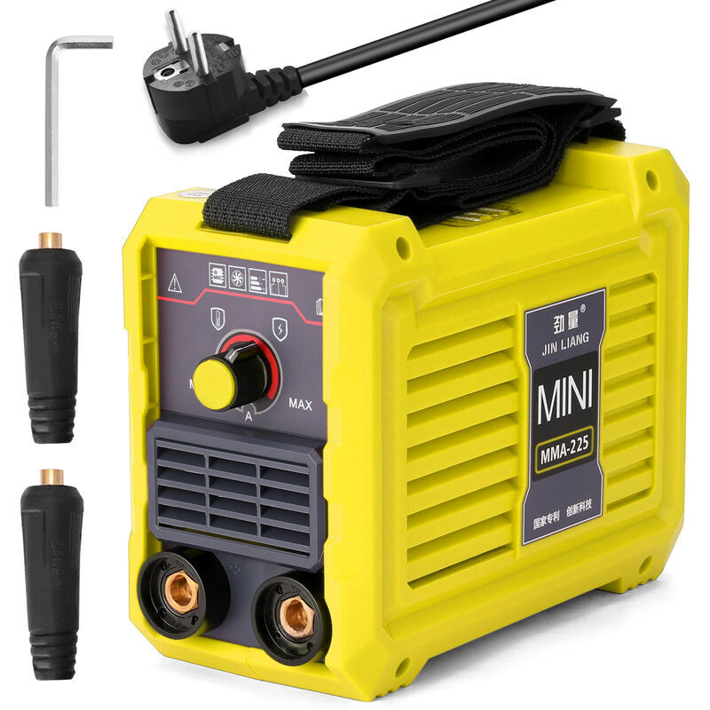 20-225A MMA-225 Machine à souder électrique Mini onduleur domestique Portable 220 V IGBT Petite machine à souder industrielle (Jaune)