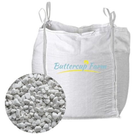 20-40mm Round White Pebbles - Premium Aggregate Bulk Bag - 850 kilos