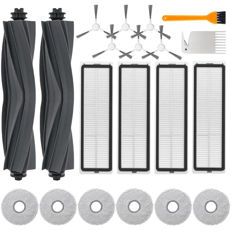 20 Accessoires pour Dreame L10s Ultra / L10 Ultra / L10 Prime/Xiaomi X20+ Accessoires pour Aspirateurs avec 2 Brosse Principale 6 Chiffons de
