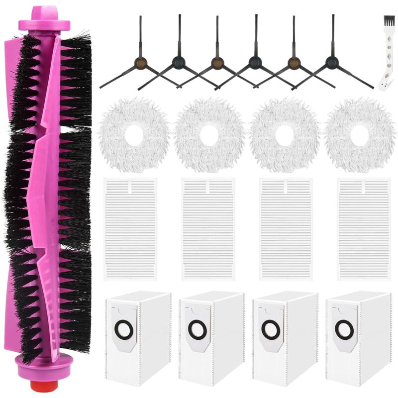 20 Accessoires pour Eureka J12 Ultra Robot Aspirateur, pièces de rechange comprenant 1 brosse principale, 4 filtres HEPA, 4 lingettes, 6 brosses