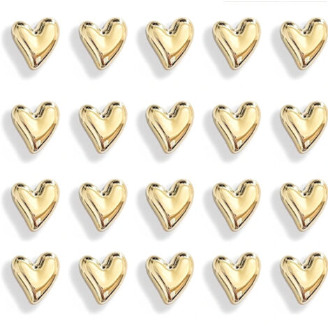 20 aimants de frigo en forme de cœur dorés, stickers magnétiques décoratifs mignons, petit set magnétique pour cuisine et maison, idéal pour la décoration