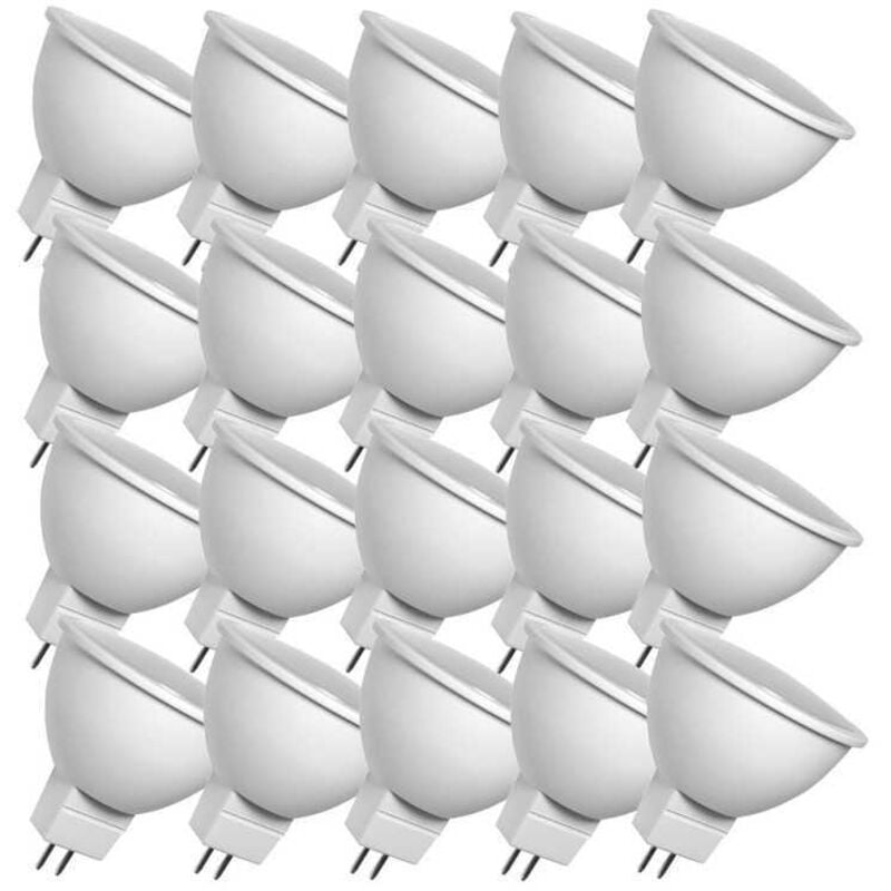 20 Ampoules led 6 Watts MR16 / GU5.3 4000K blanc neutre 585 lumens
