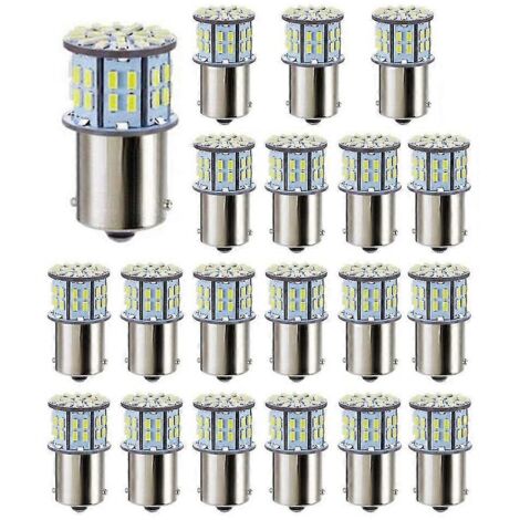 20 ampoules LED ultra-lumineuses 3014 50-SMD blanches 1156 1141 1003 Ba15s pour éclairage de remorque marine-AquaForge