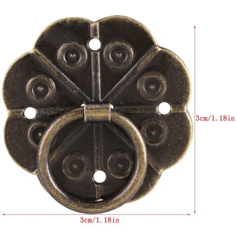 20 antike, dekorative Möbelzugringe aus Eisen, 3 x 3 cm, mit Blumenmuster