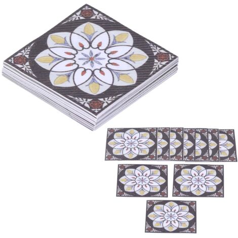 20 Autocollants Diagonaux pour Carrelage Imperméables, Décorations Murales et Sol Adhésives