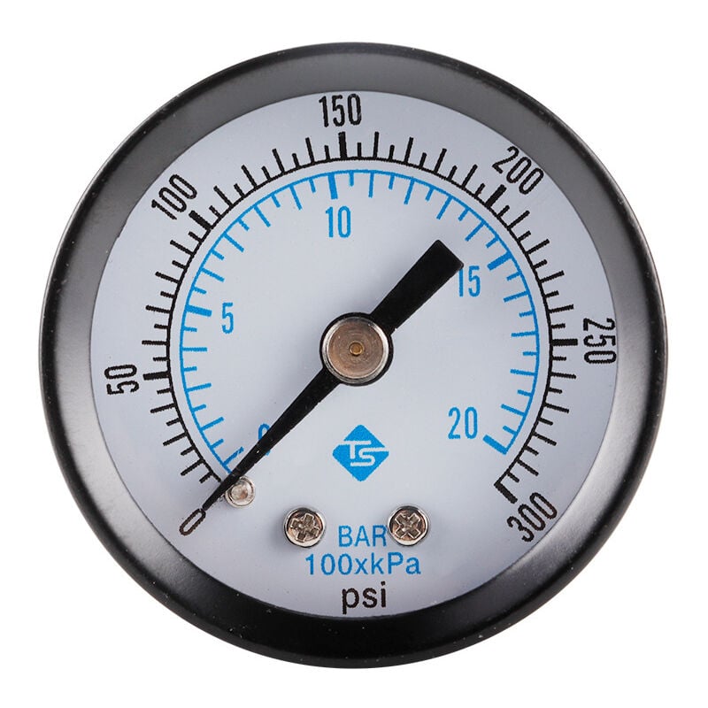 0-20 Bar/0-300 Psi Axial Pressure Gauge, Stainless Iron Housing, Bottom ...