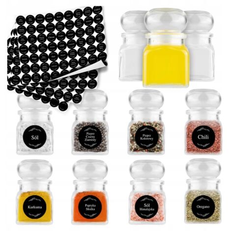 20 barattoli per spezie, miele, candele, tè 120 ml + 252 adesivi/etichette