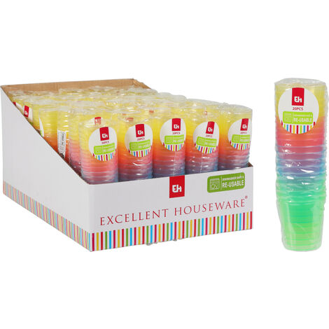 20 BICCHIERI 30ML MULTICOLOR RIUTILIZZABILI COLORI ASSORTITI