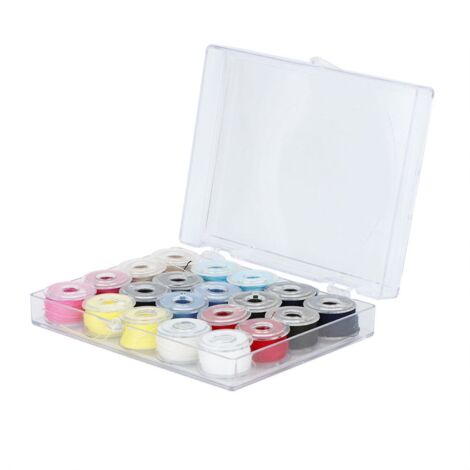 20 bobines de fil à coudre colorées en plastique pour machine à coudre, accessoires de couture à domicile (légère différence de couleur)