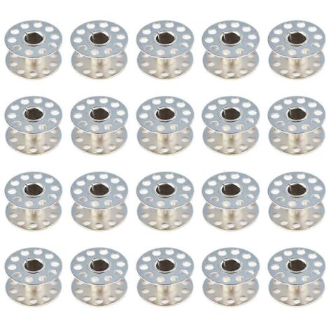20 Bobines Métalliques pour Machine à Coudre - Lot de 20 Pièces Durables et Résistantes