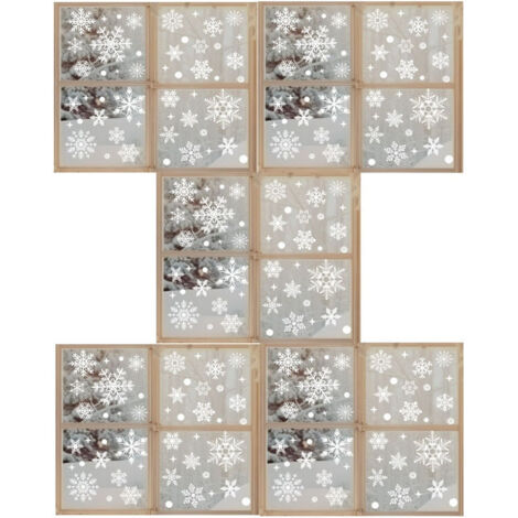 20 Bögen wiederverwendbarer Weihnachtsfensteraufkleber mit Schneeflocken in verschiedenen Größen und Formen, perfekt zum Dekorieren Ihrer eigenen Schaufenster, Wände usw.