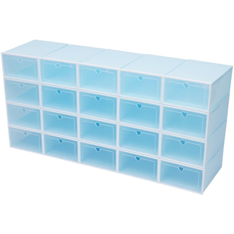20 boîtes à chaussures à couvercle rabattable, grand format, empilables, avec couvercle rabattable, boîtes à chaussures diy personnalisables, modèle