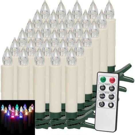 30 Bougies LED Blanc Chaud pour Sapin de Noël : 3 attaches différentes - Le  Poisson Qui Jardine