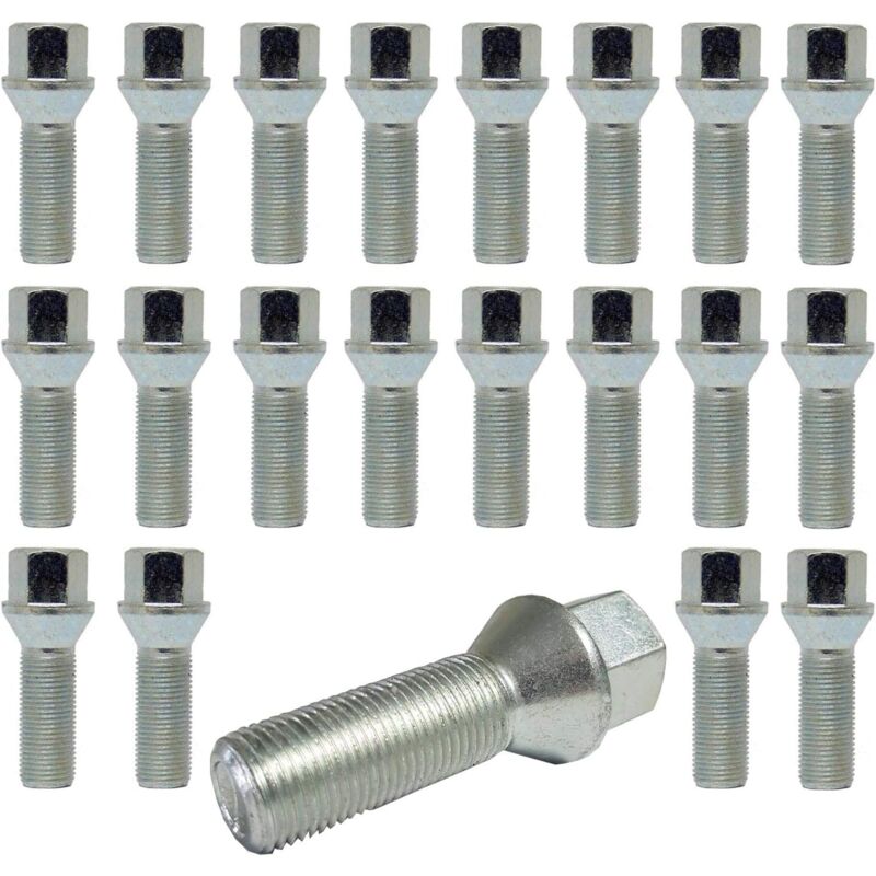 20 Boulons de Roue Boulon De Roue Cône Ceinture 60° M12 x 1.5 28mm compatible avec Renault