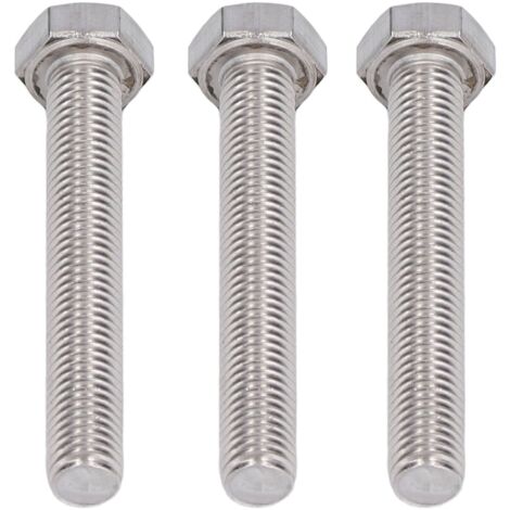 20 Boulons Hexagonaux M10x60 Inox A2, Filetage Complet DIN 933, Vis à Tête Hexagonale, Lot de 20