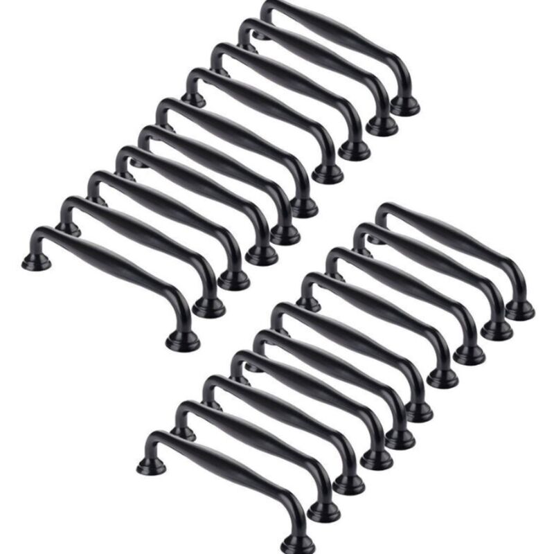 20 boutons de porte 128mm centre pitch black bar armoire de cuisine tiroir chambre à coucher tirer