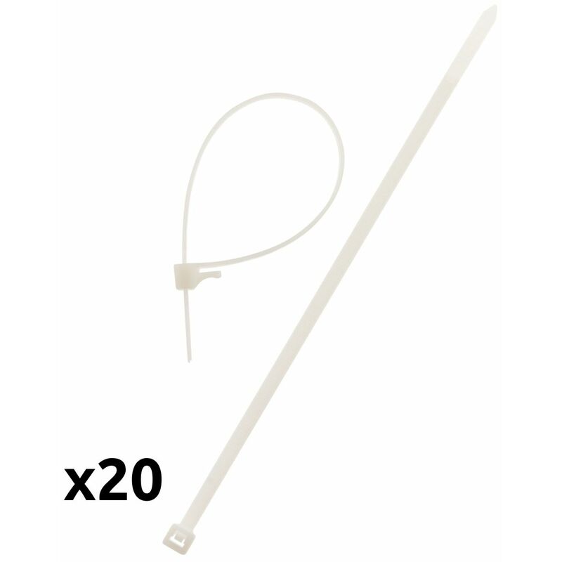 

20 bridas reutilizables para cables 4,8x200mm - Zenitech