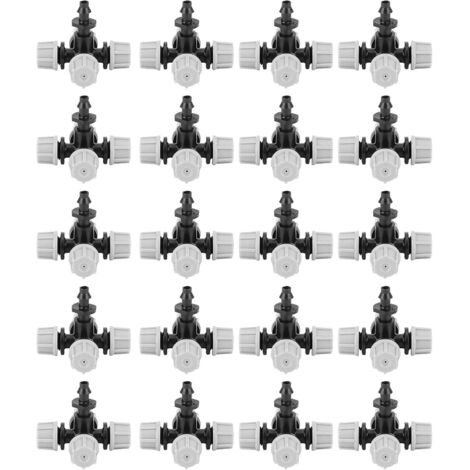 20 buses de micro-atomisation avec diffuseur de brume transversal et raccord cannelé - Accessoires d'irrigation de jardin-AquaForge