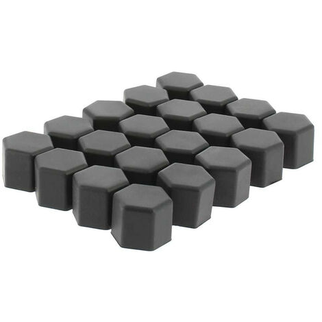 Cache-écrou de roue en plastique noir (tête hexagonale 19mm)