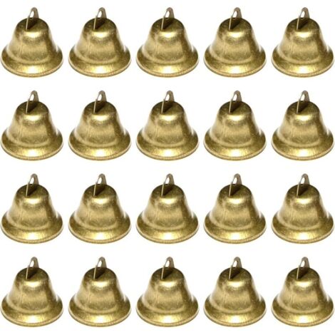 20 campanelle piccole (bronzo antico), campanelle piccole vintage per decorazioni di matrimoni e festival, campanelle di Natale per alberi di Natale, campanelle di metallo per portachiavi, fai da te
