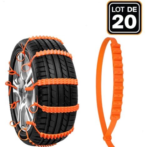 COOCHEER 20 Chaîne à Neige Chaînes de Pneu de Voiture Chaînes de Traction Antidérapantes Voiture Pneus Sécurité Chaîne Anti-dérapante Facile à Installer pour Voiture SUV Camion(86cm2cm)
