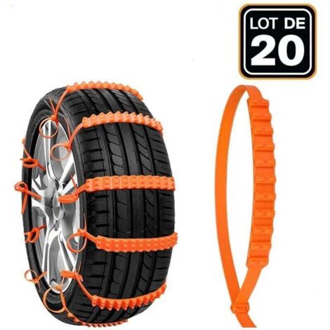 20 Chaîne à Neige Chaînes de Pneu de Voiture Chaînes de Traction Antidérapantes Voiture Pneus Sécurité Chaîne Anti-dérapante Facile à Installer pour Voiture SUV Camion(86cm2cm)