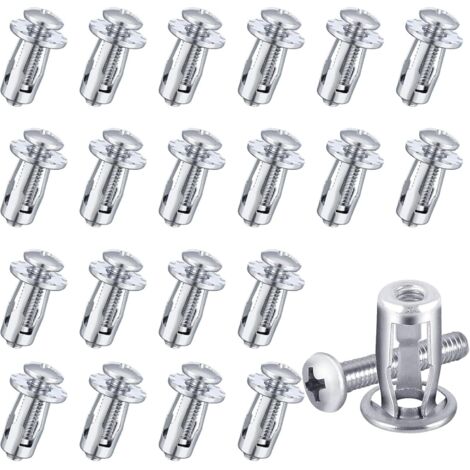 20 Chevilles Creuses en Métal M4x20 mm Vis à Ecrou Pétale Cheville a Expansion Antirouille et Durables