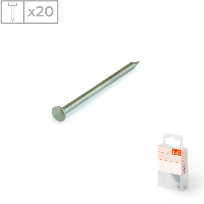 

Pack 20 Clavos con Cabeza Ovalada | Fabricados en Acero Zincado | Medidas: 2,5 x 60mm