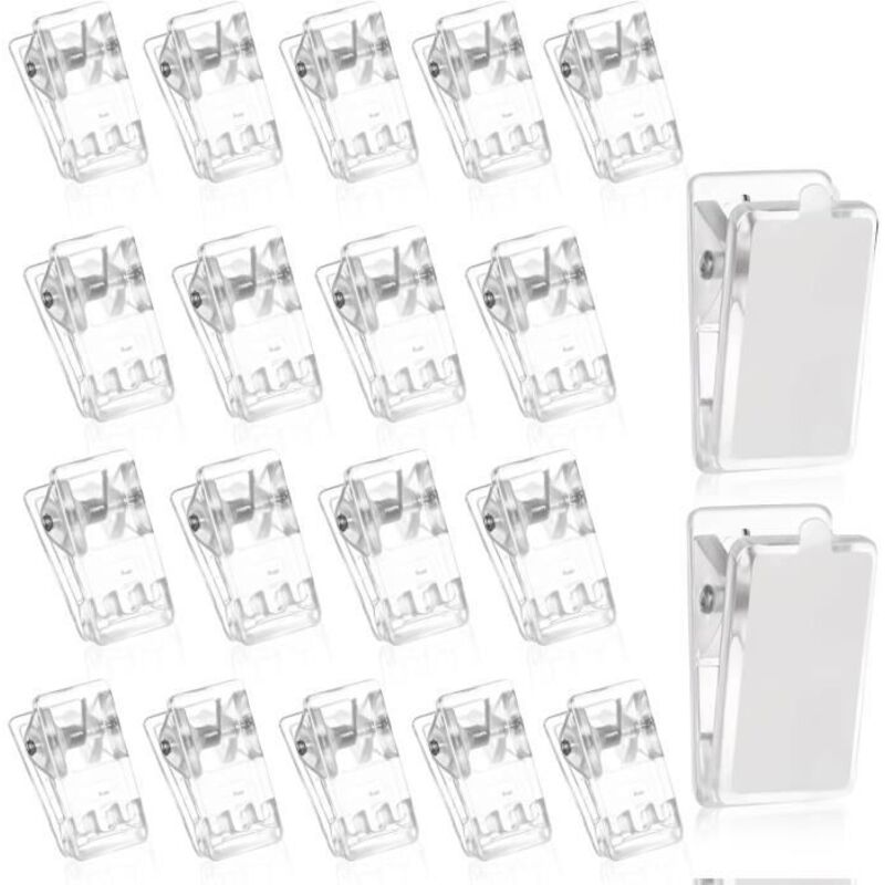20 clips à ressort adhésifs en plastique transparent - Mini pinces murales - Pour l'extérieur - Décoration photo Pour maison, bureau