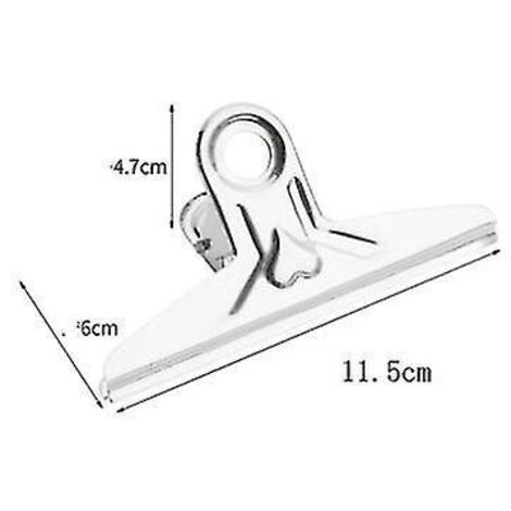 20 clips de charnière Bull, pinces de serrage en métal argenté, 11,5 cm