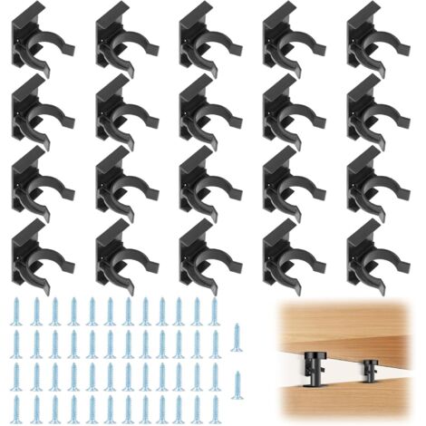 20 Clips De Fixation, Plinthe Cuisine, Vis Incluses, Pour Pieds 27-33 Mm, Montage Armoire