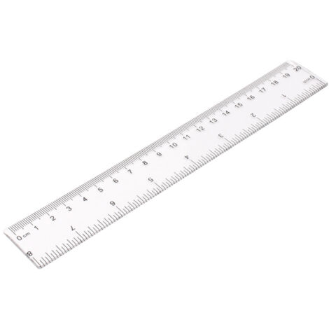 20 cm (8 Zoll) transparentes Kunststofflineal – einfaches und gerades Messwerkzeug für Schüler, Schule, Büro und Zeichenbedarf