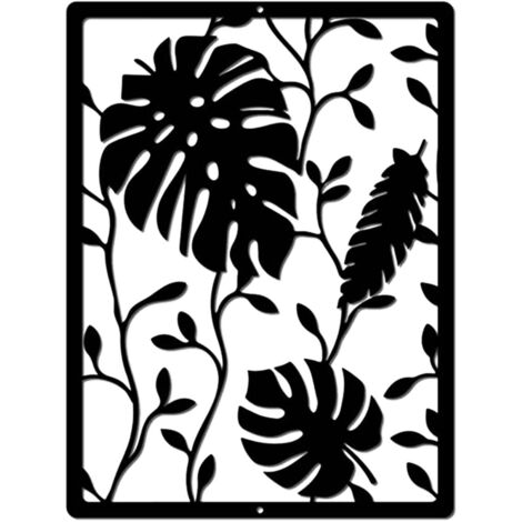 20 cm Art mural en métal noir rustique, décoration murale pour intérieur extérieur maison