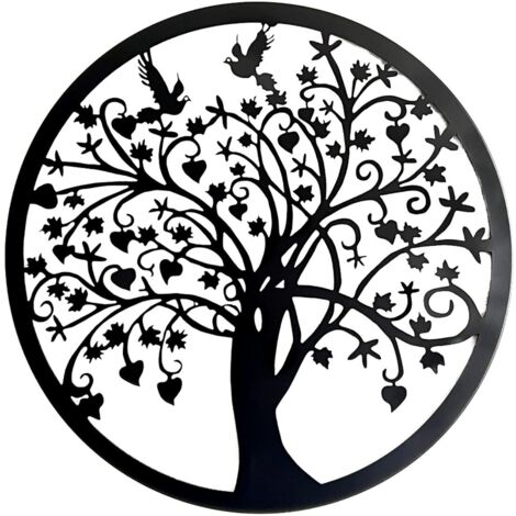 20 cm Décor mural métal fleurs arbre, décoration intérieure et extérieure élégante